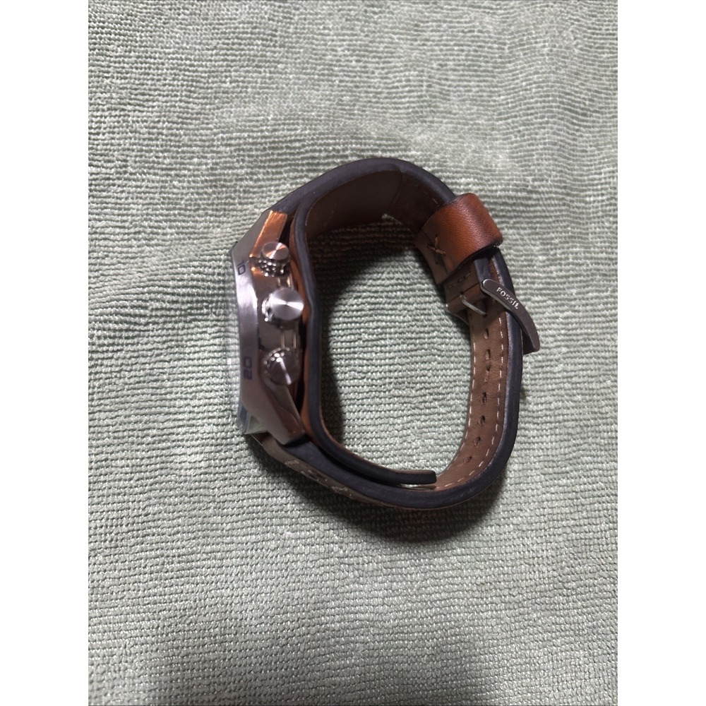 Fossil Coachman Chrono Watch White Black CH2986 Leather New Battery  EUC  /w Tin - Picture 12 of 16